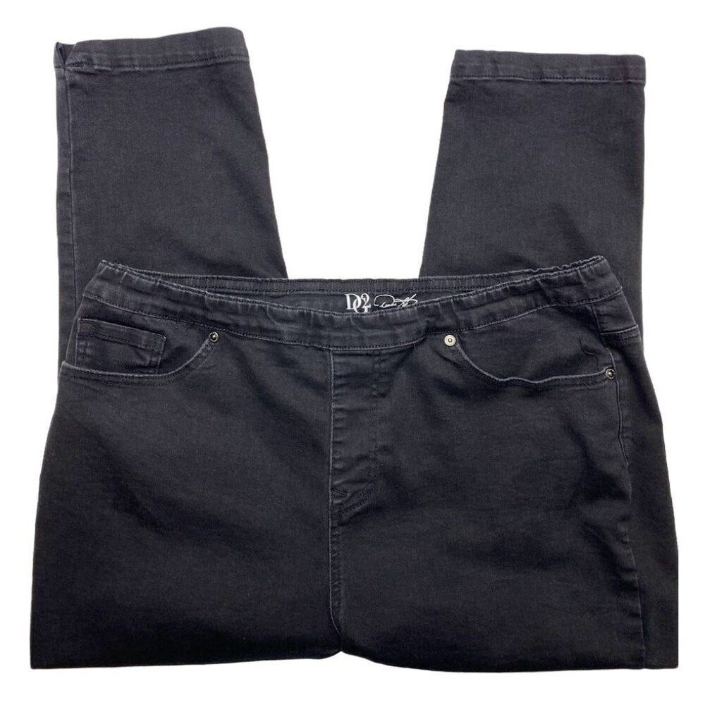 Diane Gilman DG2 Capri Jeans Womens XLT Faded Black New Classic Stretch Straight